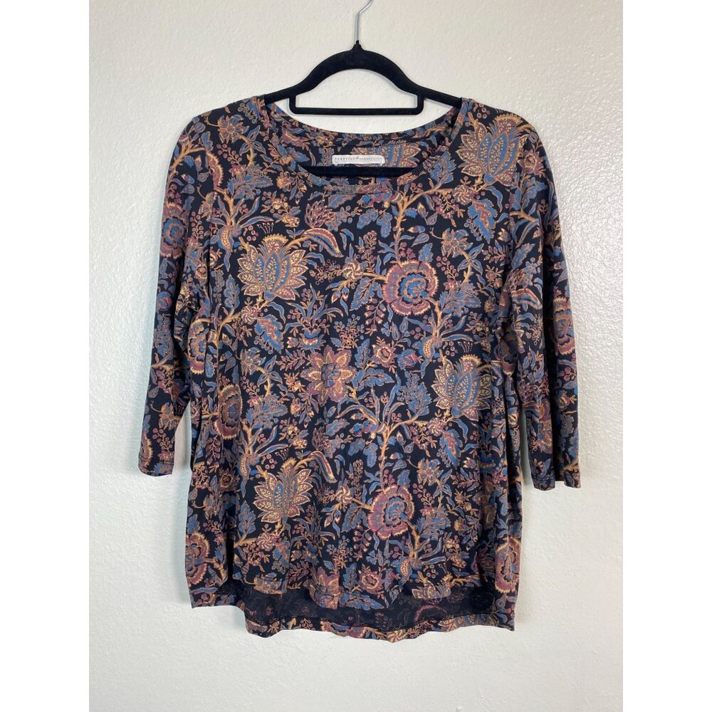 Peruvian Connection Floral Boho Womens Top size Medium Pima Cotton Peasant - Picture 12 of 12